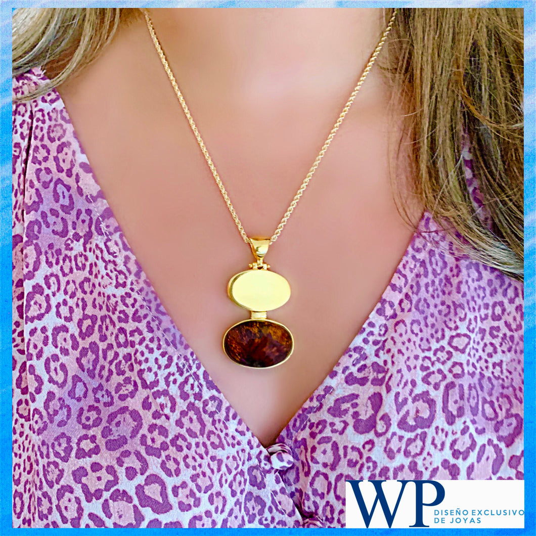 Dominican Amber 14k Gold Vermeil Necklace 
