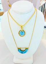 Load image into Gallery viewer, Larimar AAA 14k Gold Vermeil Necklace &quot; l&#39;incontro&quot; Larimar AAA 14k Gold Vermeil Necklace &quot; l&#39;incontro&quot; freeshipping - WP Diseño Exclusivo de Joyas
